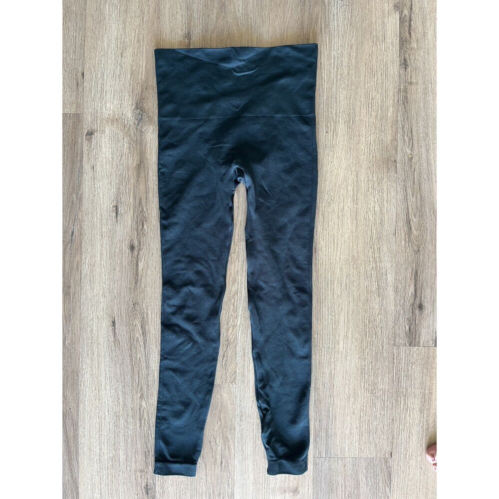 SPANX High Waisted Seamless Ribbed Leggings Forest Green Size S